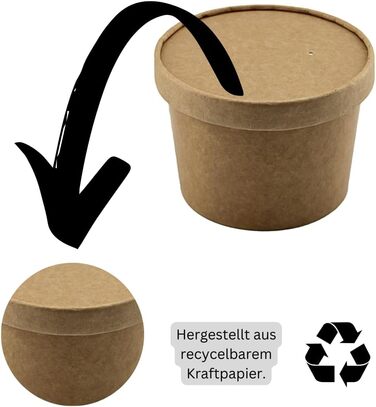 Набор бумажных стаканчиков для мороженого 100 шт. 500 мл Enpack