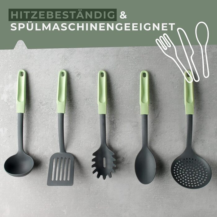 Ложка для спагетті 31,5 см сіро-зелена Ecolution Fackelmann