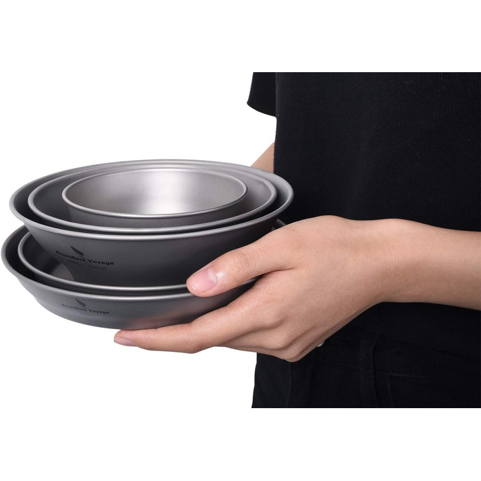 Мл Титановые миски Тарелка Сверхлегкая одностенная чаша Тарелка На открытом воздухе Кемпинг Посуда Кухонная утварь с сумкой для переноски Ti1107T (Ti1110T-5PCS/Set), 800