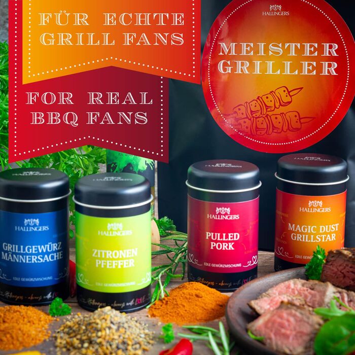 Подарунковий набір спецій ручної роботи, 12 спецій з усього світу (набір) - Літній подарунок та ідеальний подарунок для барбекю День народження, вітання, новосілля, річниця, дружба, Gen Selection, 12 спецій (73651) (Master Griller XXL, делікатеси (92651))