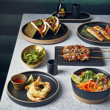 Тарілка презентаційна 25*2.5 см із низьким вертикальним бортом, Kava Black Stoneware, GenWare