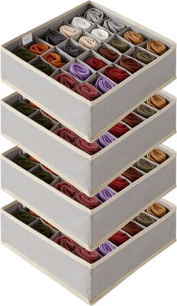 Набір з 4 органайзерів для шкарпеток і спідньої білизни, світло-сірий Lifewit