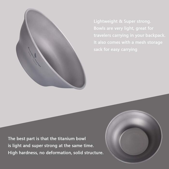 Мл Титановые миски Тарелка Сверхлегкая одностенная чаша Тарелка Наружная посуда для кемпинга Кухонная утварь с сумкой для переноски Ti1107T (Ti1106T-600 мл Миска), 800
