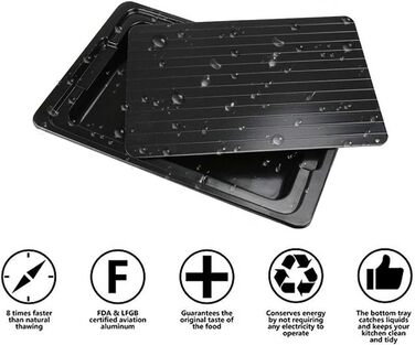 Доска для размораживания мяса 29,5x20,5 см с поддоном, черный Janurium