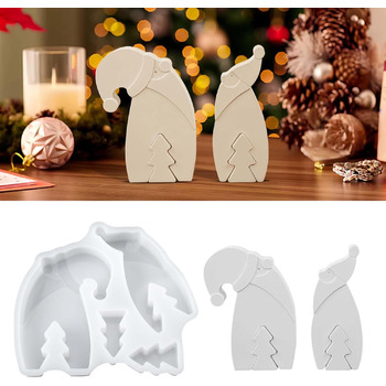 И силіконова форма ялинка форми для лиття ялинки силіконові гіпсові форми для лиття свічок форми для лиття різдвяні силіконові форми ялинка своїми руками (C), 3 шт.