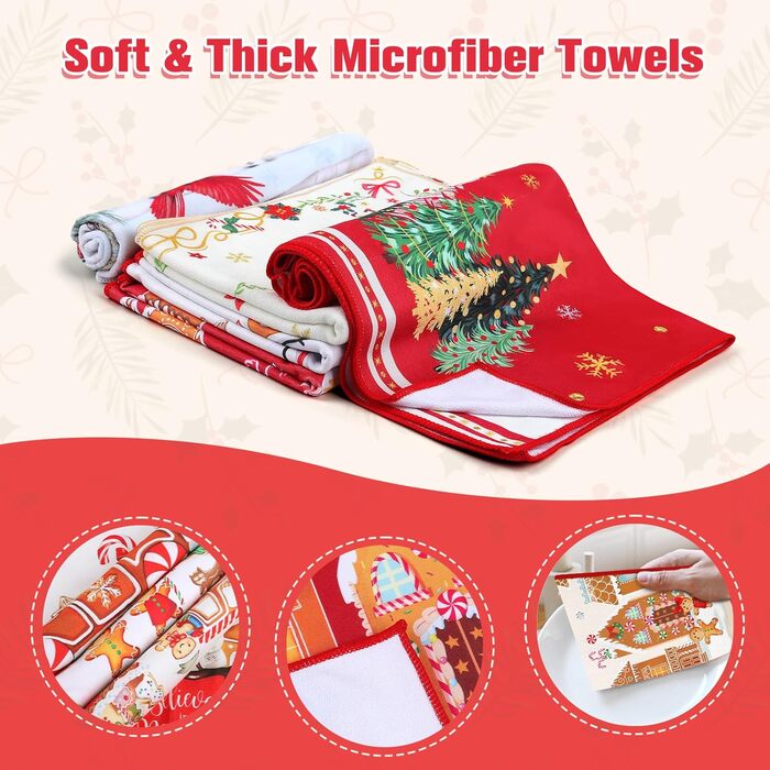 Набір з 4 різдвяних кухонних рушників 60 x 40 см Пряникові чоловічки Arquiel