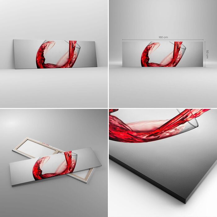 Картина на полотні з келихом вина 160 x 50 см ARTTOR