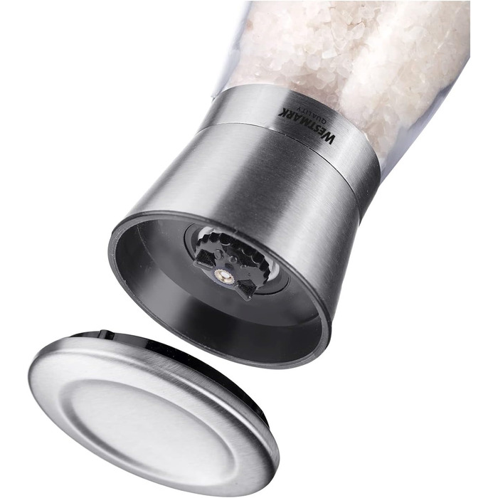 Дисплей Westmark, Вміст 6 дозаторів, Ємність 190 мл кожен, Скло/Нержавіюча сталь/Пластик, Прозорий/Чорний/Сріблястий, 63592611 (Млин для спецій, 2 шт. и, Прозорий/Сріблястий/Чорний)