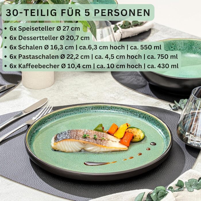 Кам&39яні миски для пасти, 6 предметів, набір мисок для пасти на 6 осіб, набір мисок, придатний для миття в посудомийній машині та мікрохвильовій печі, велика багатофункціональна миска темно-сірого кольору 750 мл VALUE COLLECTION (Грінвіч, комбінований на