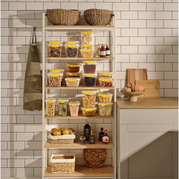 Набір банок для зберігання uandu Lock & Fresh з 16 упаковок, банки для зберігання харчових продуктів з кришками для харчових продуктів, мікрохвильова піч і морозильна камера, банки для зберігання з кришками, ящик для зберігання кухонний, ящики для зберіга