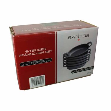 Набір з 6 чавунних сковорідок 20х9,5 см Santos