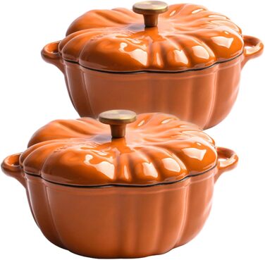 Емальована жаровня у формі гарбуза 1,5 л з кришкою, помаранчева SMELEYOU