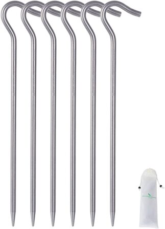 Кілочки з титанового сплаву Легкі стовпи для намету Кемпінгові кілочки для намету Портативний намет для ліктя Трав'яний намет Обладнання для намету для кемпінгу на відкритому повітрі 15 шт. /лот Ti4003P (6 шт. /лот Ti4004P 20 см (потовщення))