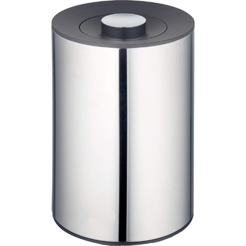 Мусорное ведро Keuco из полированной нержавеющей стали, 5 литров, ø21 см, высота 28,8 см, для ванных комнат в качестве косметических ведер, мусорных баков, мусорных баков, план