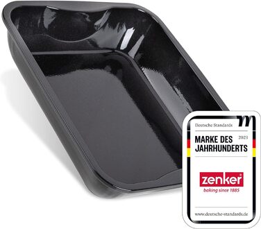 Емаль для запіканки Zenker XXL (40 x 8 x 34 см) СПЕЦІАЛЬНЕ ПРИГОТУВАННЯ, прямокутна форма для духовки з емальованим ущільненням, деко з дуже високим бортиком (колір чорний), кількість