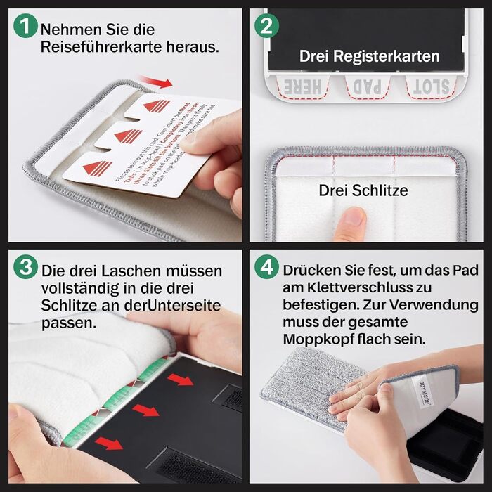 Швабра и ведро с 3 моющимися накладками из микрофибры JOYMOOP