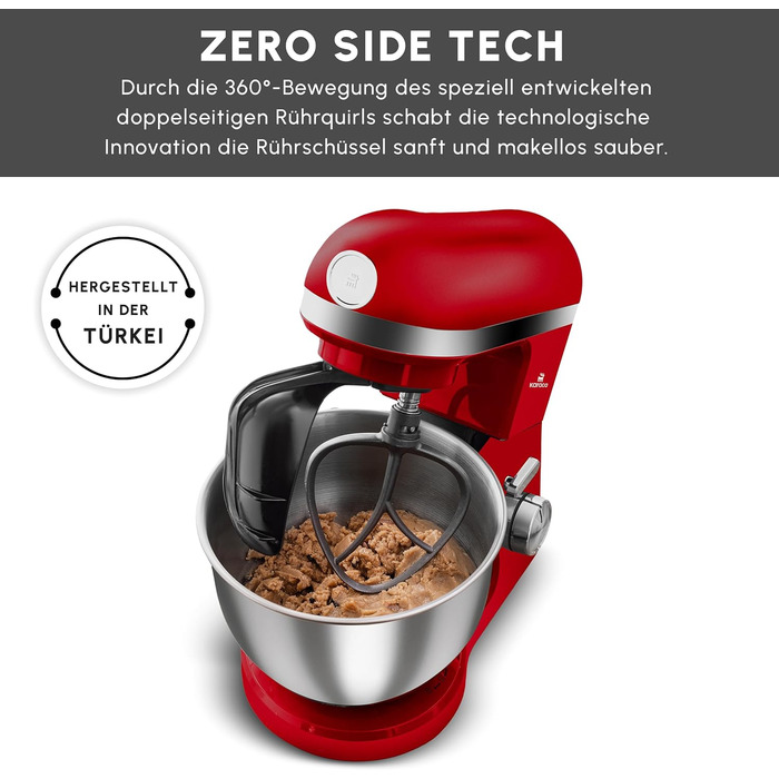 Миксер 5л,  1500 Вт красный Mastermaid Chef Pro KARACA