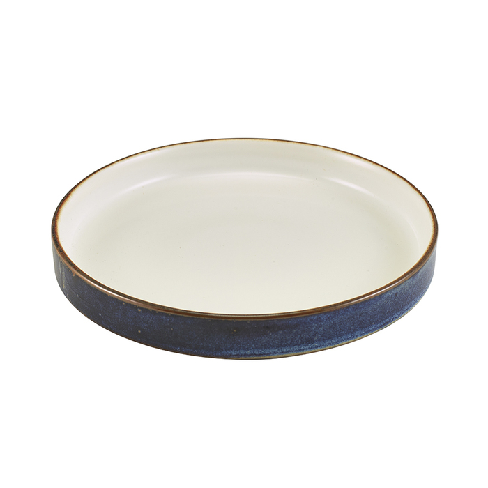 Тарілка презентаційна з бортиком двокольорова 18*2.6 см, Terra Porcelain Aqua Blue, GenWare