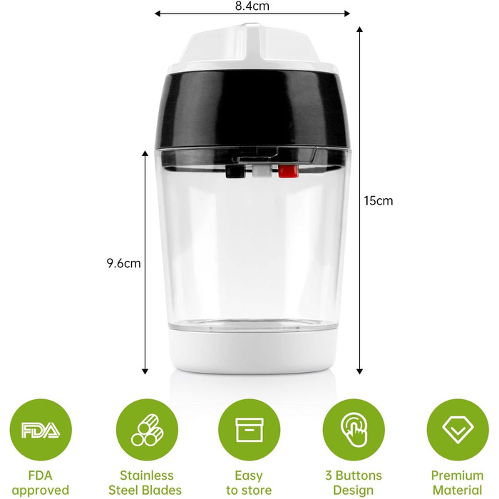 Спіральна овочерізка 4 в 1 з контейнером, чорна MENNYO