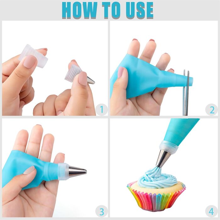 Набір аксесуарів для торта Nifogo, 356 предметів, аксесуари для випічки, аксесуари для декорування тортів з обертовою підставкою, кондитерські мішки, кондитерські насадки, шпателі для початківців (285 шт., сині)