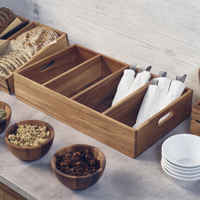 Скринька для столових приладів дерев'яна 53*32.5*h 10 см, Acacia Wood, Genware