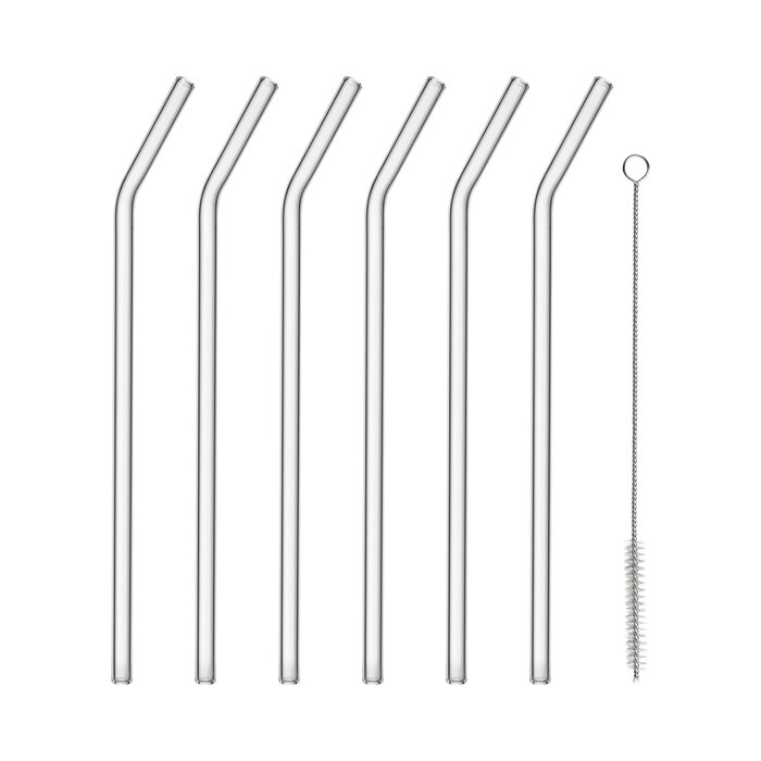 Набір скляних соломинок для пиття зі щіткою 23 см, 7 предметів Sala Blomus