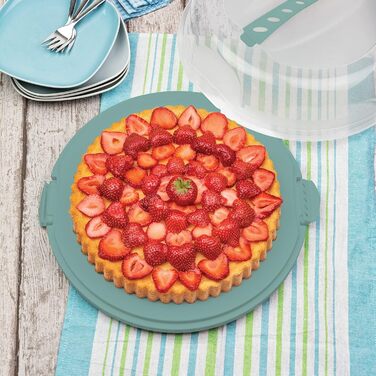 Контейнер для торта 35,5 x 34,5 x 11,6 см бірюзовий Rotho