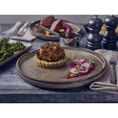 Тарілка презентаційна 25x2, 2 см з низьким вертикальним бортом, Terra Porcelain Grey, GenWare