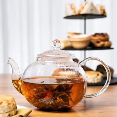 Скляний чайник із вставкою сітчастого фільтра та кришкою Kitchen Kite