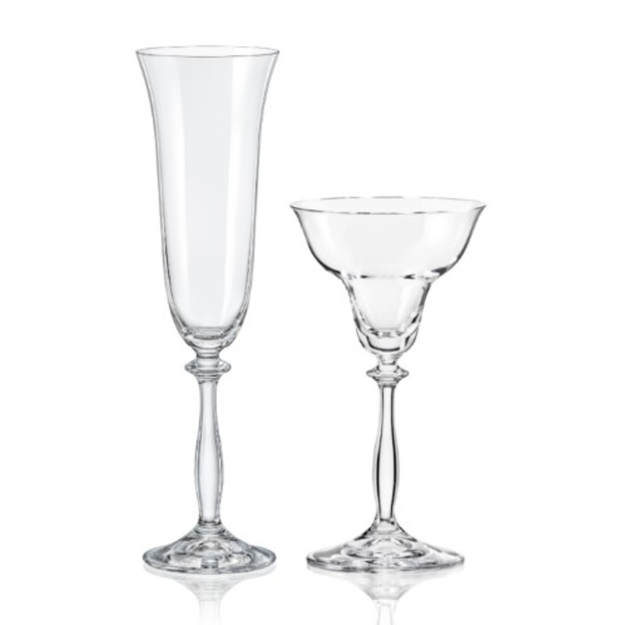 Келихи д/шамп Angela 190 мл 2 шт + підсвічник 9835 BOHEMIA