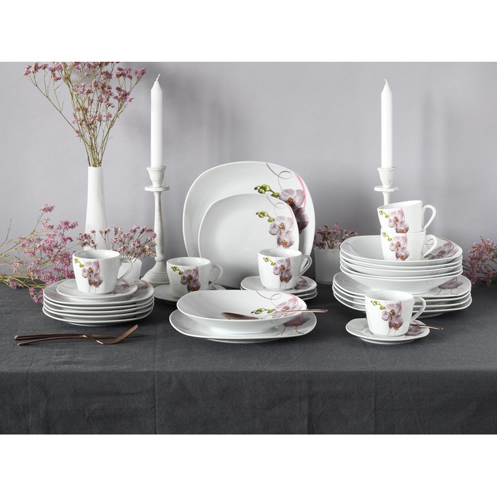 Набір посуду на 6 персон, 30 предметів Square Orchidee Creatable