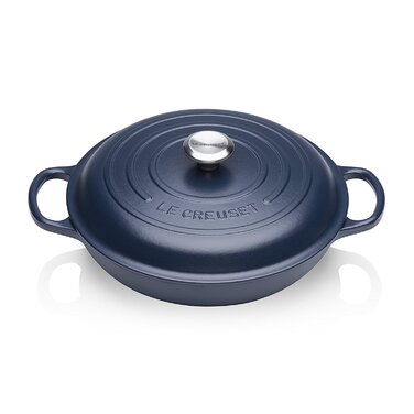 Сковорода-жаровня чавунна 30 см, темно-синій Signature Le Creuset