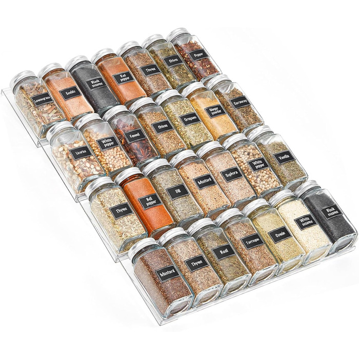 Органайзер для спецій пластиковий розсувний, 41,9 x 40 x 3,7 см, прозорий Lifewit