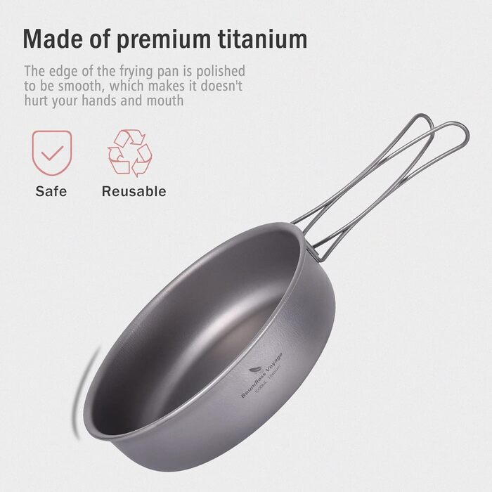 Кемпінгова сковорода з антипригарним покриттям з кришкою та складними ручками 19 см. iBasingo