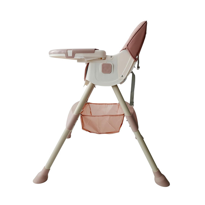 Дитячий стільчик для годування 4 в 1 від 6 місяців з підставкою для ніг рожевий BDW