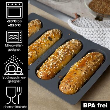 Форма для випічки булочок для хот-догів, силіконова Moritz & Moritz