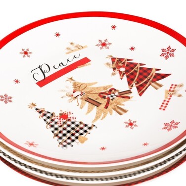 Набор Fissman из 4-х тарелок 20 см фарфор (14058)