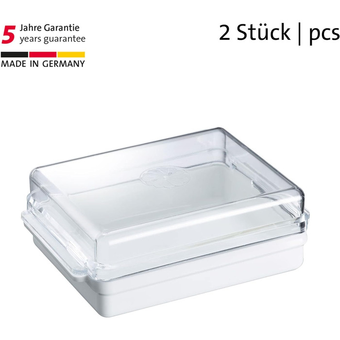 Маслянка Westmark - Ідеально підходить для сервірування та зберігання - Можна мити в посудомийній машині - Спеціальне полегшення для безпечного захоплення (традиційний, набір з 2 шт. )