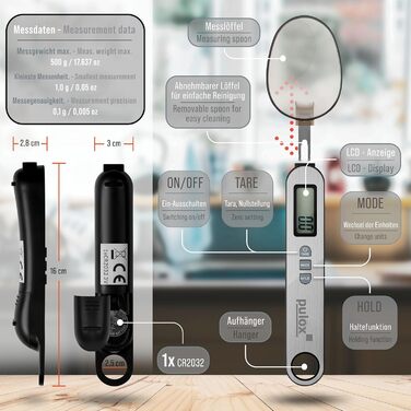 Электронная мерная ложка до 500 г PULOX