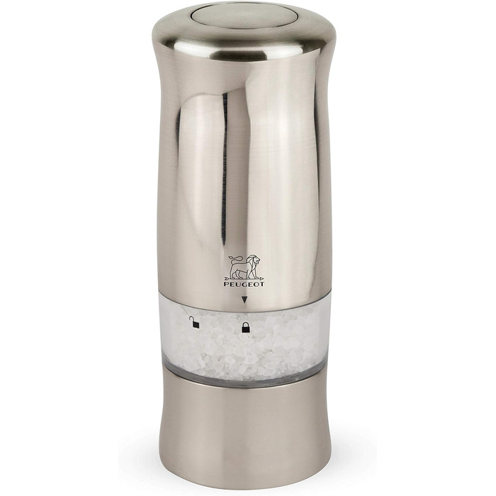 Електричний млин для перцю млин для солі Zeli 14 см в дуеті - З підсвічуванням - З чорним перцем кам'яною сіллю - 6 батарейок запасні лампочки - Вид з нержавіючої сталі (соляний млин)