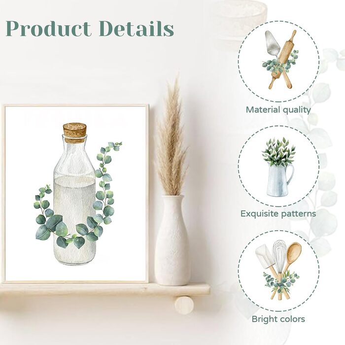 Настенный плакат с 4 предметами в стиле бохо для кухни и столовой Calkkrer