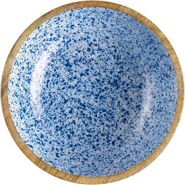Піднос/тарілка Манго, дерево манго, внутрішнє епоксидне покриття, Ø 35,5 см Ø 35,5 см, висота 2,5 см (біло-блакитний, Ø 24 см, висота 7,5 см), 1058