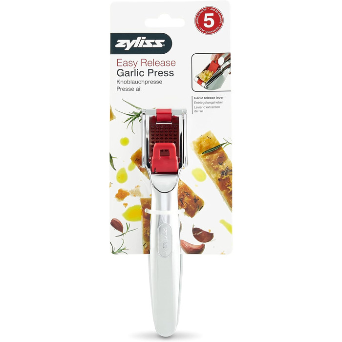 Практичний прес для великих зубчиків часнику, також з лушпинням. Включає інструмент для чищення (прес для часнику Easy Press, одинарний), 12150 Susi 3