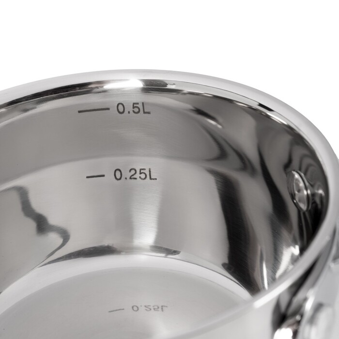 Ковш Fissman FELICE 12x6 см/0,6 л. без крышки нержавеющая сталь (5326)