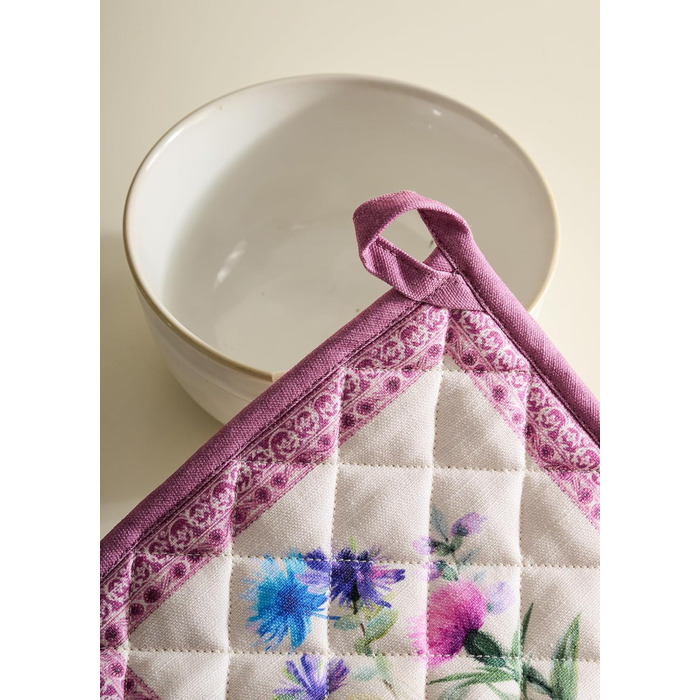 Рукавички для духовки Maison d&39 Hermine, підставки для каструль, 100 бавовна, термостійкі кухонні рукавички, рукавички для духовки (19 см x 33 см) та підставки для каструль (20 см x 20 см) для приготування їжі, Морзін - рукавички для духовки (19 x 33 см