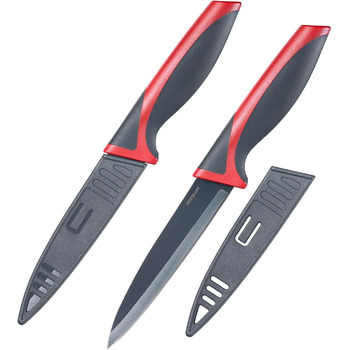 Набір нарізок/ножів Westmark 5 шт. , 1 велика обробна дошка та 4 ножі, обробна дошка 37 х 25,5 см, лезо кухарського ножа/ножа для хліба по 20 см, лезо канцелярського ножа 12 см, лезо ножа для чищення овочів 8 см, 145222E6 (2 ножа для чищення)