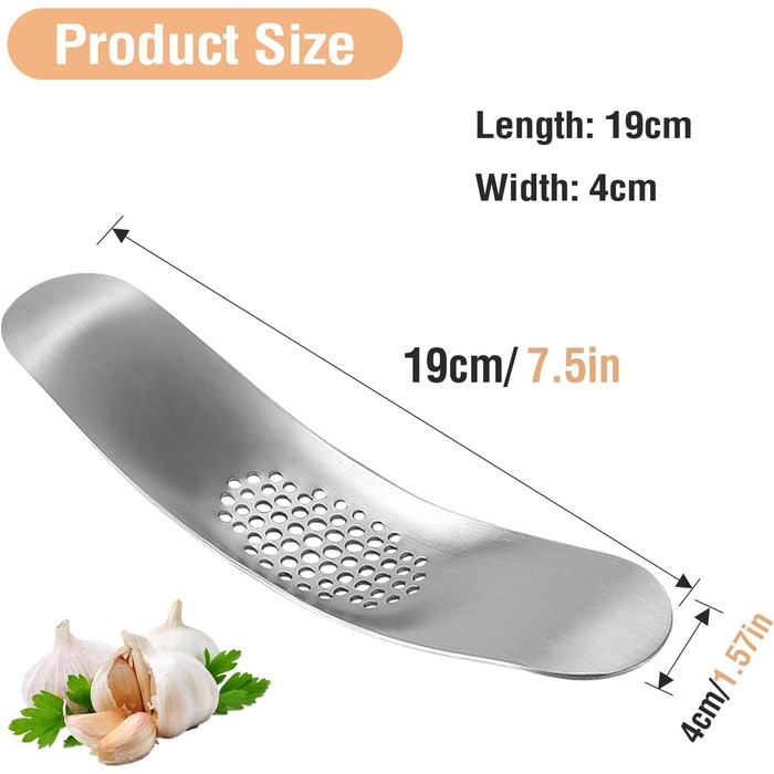 Часникодавка-гойдалка з нержавіючої сталі 19 x 4 см GATIHOK