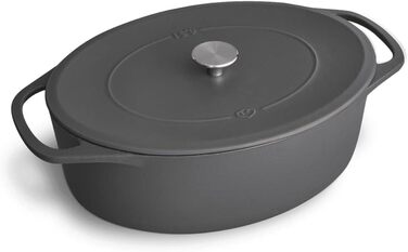 Кокотниця з кришкою 33 см овальна, сірий Springlane Kitchen