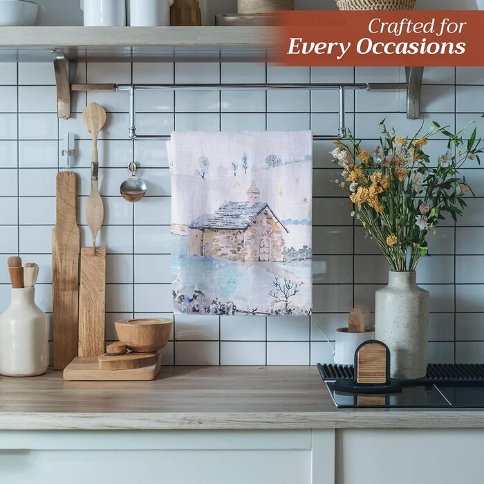 Набір з 3 багатоцільових кухонних рушників Maison d&39 Hermine Rural Christmas, 100 бавовна Барні рушники День подяки/Різдво (50 см x 70 см) (27 - Snowy World)