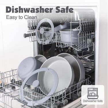 Набір кухонного посуду, 17 предметів, сірий Sensarte